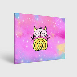 Холст прямоугольный Абстрактный круглый котик, цвет: 3D-принт