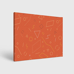Холст прямоугольный Геометрические Фигуры На Оранжевом Фоне, цвет: 3D-принт