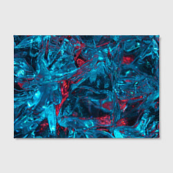 Холст прямоугольный Неоновые куски льда - Голубой и красный, цвет: 3D-принт — фото 2