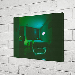 Холст прямоугольный Неоновая спальня - Зелёный, цвет: 3D-принт — фото 2