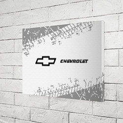 Холст прямоугольный Chevrolet Speed на светлом фоне со следами шин, цвет: 3D-принт — фото 2