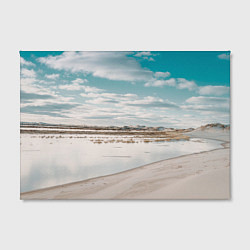 Холст прямоугольный Песочный пляж и водоём - Белый, цвет: 3D-принт — фото 2