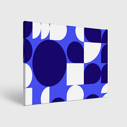 Холст прямоугольный Абстрактный набор геометрических фигур - Синий фон, цвет: 3D-принт