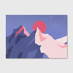 Холст прямоугольный Пейзаж гор и леса в стиле ретро, цвет: 3D-принт — фото 2