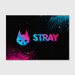 Холст прямоугольный Stray - neon gradient: надпись и символ, цвет: 3D-принт — фото 2