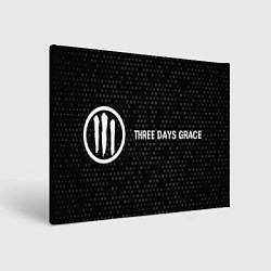 Холст прямоугольный Three Days Grace glitch на темном фоне: надпись и, цвет: 3D-принт
