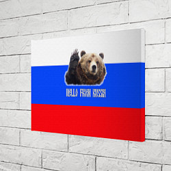 Холст прямоугольный Привет из России - медведь и триколор, цвет: 3D-принт — фото 2