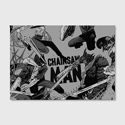 Холст прямоугольный Chainsaw man comix, цвет: 3D-принт — фото 2