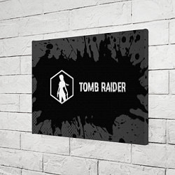 Холст прямоугольный Tomb Raider glitch на темном фоне: надпись и симво, цвет: 3D-принт — фото 2