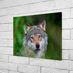 Холст прямоугольный Волк на фоне зелени, цвет: 3D-принт — фото 2