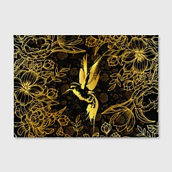 Холст прямоугольный Золотая колибри, цвет: 3D-принт — фото 2