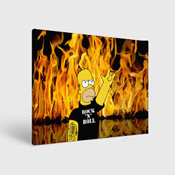 Холст прямоугольный Homer Simpson - Rock n Roll!, цвет: 3D-принт