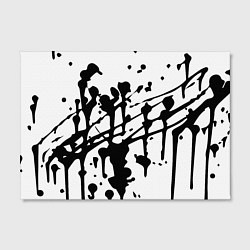 Холст прямоугольный Чёрные кляксы на белом фоне - минимализм, цвет: 3D-принт — фото 2