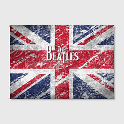 Холст прямоугольный The Beatles - лого на фоне флага Великобритании, цвет: 3D-принт — фото 2