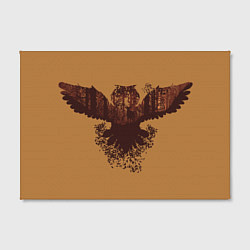 Холст прямоугольный Летящая сова и осенний лес, цвет: 3D-принт — фото 2