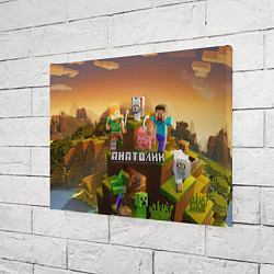 Холст прямоугольный Анатолий Minecraft, цвет: 3D-принт — фото 2