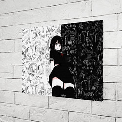 Холст прямоугольный Девочка аниме - dead inside, цвет: 3D-принт — фото 2