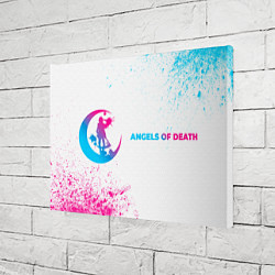 Холст прямоугольный Angels of Death neon gradient style: надпись и сим, цвет: 3D-принт — фото 2