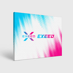 Холст прямоугольный Exeed neon gradient style: надпись и символ, цвет: 3D-принт