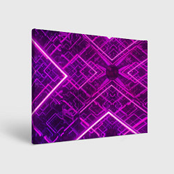 Холст прямоугольный Абстрактные геометрические фиолетовые объекты, цвет: 3D-принт