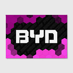 Холст прямоугольный BYD pro racing: надпись и символ, цвет: 3D-принт — фото 2