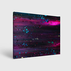 Холст прямоугольный Фиолетовые абстрактные волны и камни, цвет: 3D-принт