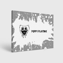 Холст прямоугольный Poppy Playtime glitch на светлом фоне: надпись и с, цвет: 3D-принт