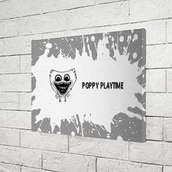 Холст прямоугольный Poppy Playtime glitch на светлом фоне: надпись и с, цвет: 3D-принт — фото 2