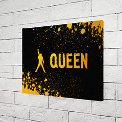 Холст прямоугольный Queen - gold gradient: надпись и символ, цвет: 3D-принт — фото 2