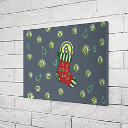 Холст прямоугольный Christmas funny bitcoin, цвет: 3D-принт — фото 2