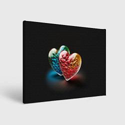 Холст прямоугольный Сердечки для влюблённых, цвет: 3D-принт