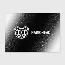 Холст прямоугольный Radiohead glitch на темном фоне: надпись и символ, цвет: 3D-принт — фото 2