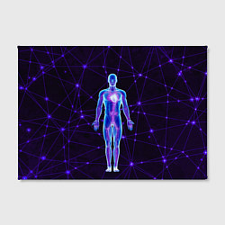 Холст прямоугольный Неоновый человек в нейросети, цвет: 3D-принт — фото 2