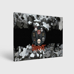 Холст прямоугольный Slipknot объемные плиты black, цвет: 3D-принт