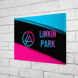 Холст прямоугольный Linkin Park - neon gradient: надпись и символ, цвет: 3D-принт — фото 2