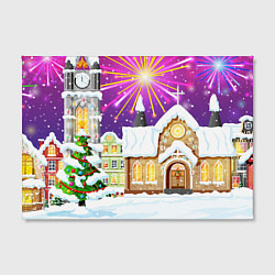 Холст прямоугольный Новогодний салют, цвет: 3D-принт — фото 2