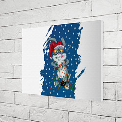 Холст прямоугольный Кролик и гирлянда - 2023, цвет: 3D-принт — фото 2