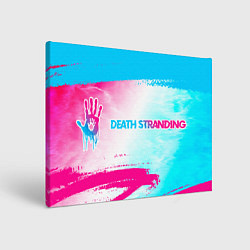 Холст прямоугольный Death Stranding neon gradient style: надпись и сим, цвет: 3D-принт