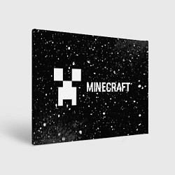 Холст прямоугольный Minecraft glitch на темном фоне: надпись и символ, цвет: 3D-принт