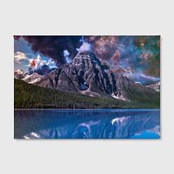 Холст прямоугольный Горы и лес у озера, цвет: 3D-принт — фото 2