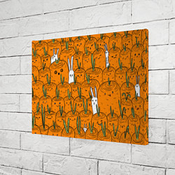 Холст прямоугольный Милые кролики в морковном поле, цвет: 3D-принт — фото 2