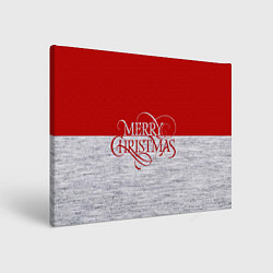 Холст прямоугольный Merry Christmas красный, цвет: 3D-принт