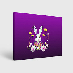 Холст прямоугольный Кролик с одуванчиками, цвет: 3D-принт
