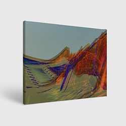 Холст прямоугольный Волнообразные разноцветные музыкальные линии, цвет: 3D-принт