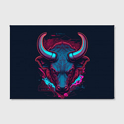 Холст прямоугольный Неоновый бык, цвет: 3D-принт — фото 2