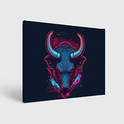Холст прямоугольный Неоновый бык, цвет: 3D-принт