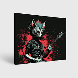 Картина прямоугольная Rocker Cat on a black background - C-Cats collecti