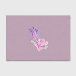 Холст прямоугольный Лайн арт рука и цветок, цвет: 3D-принт — фото 2
