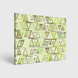 Холст прямоугольный Геометрический светло-зелёный паттерн из треугольн, цвет: 3D-принт