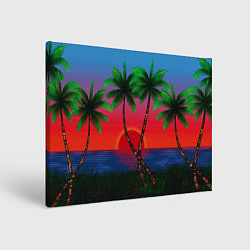Холст прямоугольный Пальмы и море, цвет: 3D-принт